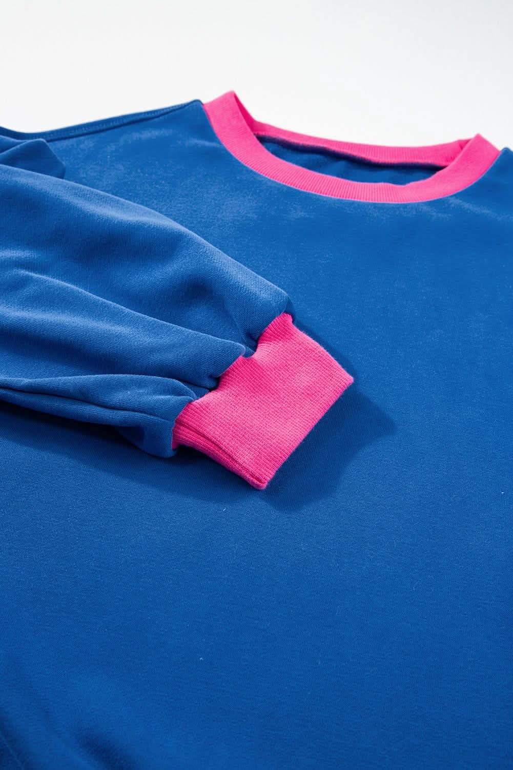 Chic colorblock bubble sleeve sweatshirt - Love Salve